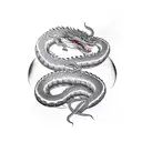 ouroboros snake and dragon tattoo design idea