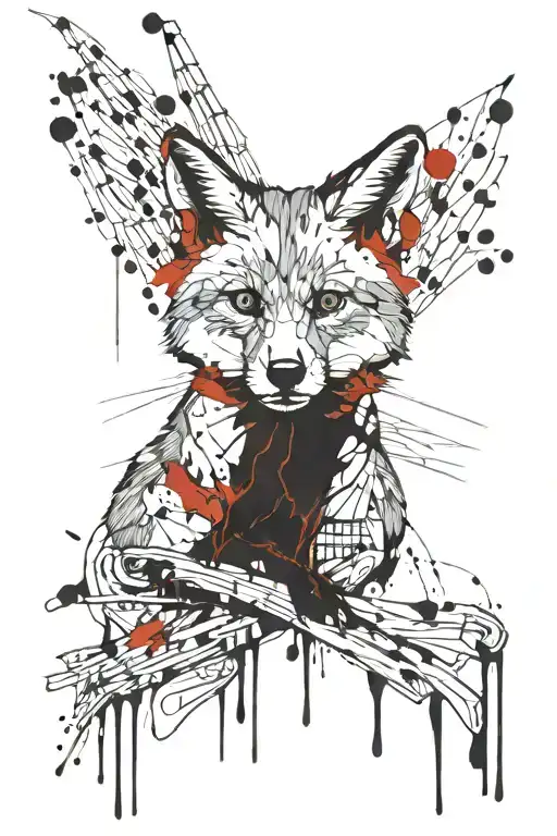 dead fox and gallows tattoo design idea