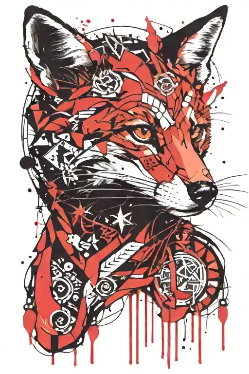 dead fox and gallows tattoo design idea