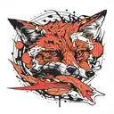 hanging fox corpse tattoo design idea
