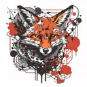 hanging fox corpse tattoo design idea