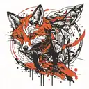hanging fox corpse tattoo design idea