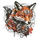 hanging fox corpse tattoo design idea