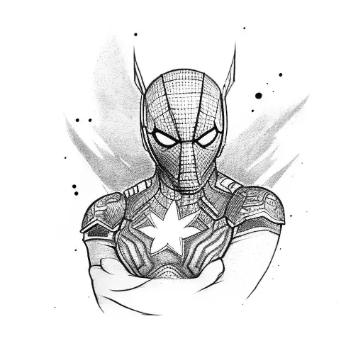 arm sleeve of Marvel superheroes  tattoo design idea