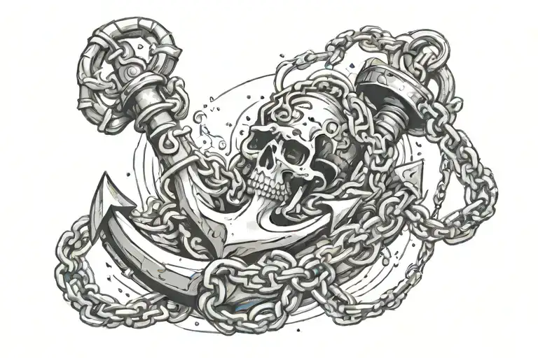 Anchor & chain tattoo design idea