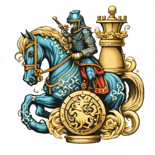 chess knight chess piece tattoo design idea