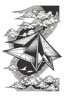paper airplane tattoo design idea