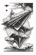 paper airplane tattoo design idea