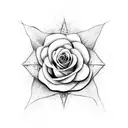 Vine throwing star rose tattoo design idea