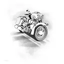 harley davidson bagger  tattoo design idea