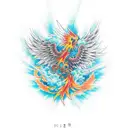 Phoenix, rising from the ashes tattoo design idea