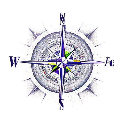Compass tattoo design idea