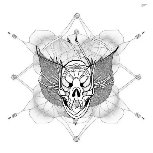 snowy egret skeleton tattoo design idea