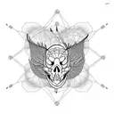 snowy egret skeleton tattoo design idea