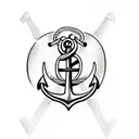anchor with initials J and F, and below a sentence sayinf "Twin Flames Forever" tattoo design idea