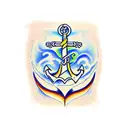 anchor with initials J and F, and below a sentence sayinf "Twin Flames Forever" tattoo design idea