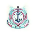 anchor with initials J and F, and below a sentence sayinf "Twin Flames Forever" tattoo design idea