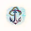 anchor with initials J and F, and below a sentence sayinf "Twin Flames Forever" tattoo design idea