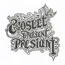 Text saying Coolest President  tattoo design idea