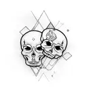 arquitecture´s objects forming a skull tattoo design idea