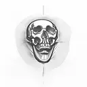 arquitecture´s objects forming a skull tattoo design idea