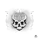 arquitecture´s objects forming a skull tattoo design idea