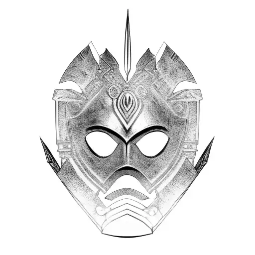african warrior mask tattoo design idea