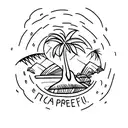 african palm tree tattoo design idea