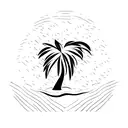 african palm tree tattoo design idea