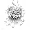 marigold and key tattoo design idea