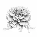 marigold and key tattoo design idea