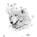 marigold and key tattoo design idea