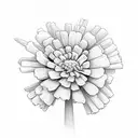 marigold around a key tattoo design idea