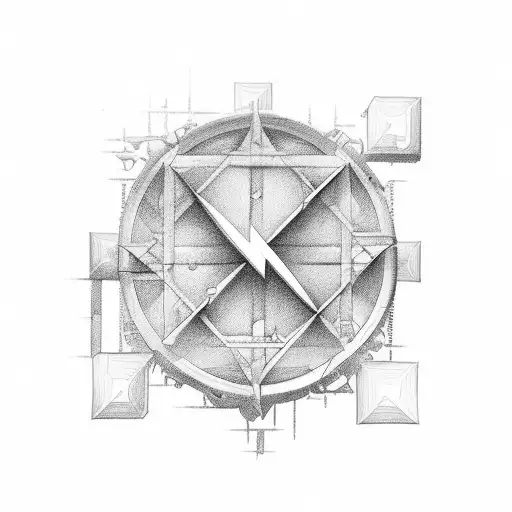 Matrix, numbers and letters in square or cube, text below: escape.  tattoo design idea
