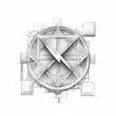 Matrix, numbers and letters in square or cube, text below: escape.  tattoo design idea