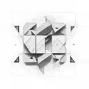 Matrix, numbers and letters in square or cube, text below: escape.  tattoo design idea