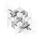 Matrix, numbers and letters in square or cube, text below: escape.  tattoo design idea