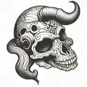 aries skull made tattoo design idea