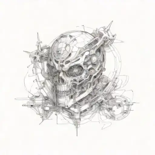 cyber sigilism tattoo design idea
