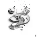 Time Flies cursive tattoo design idea