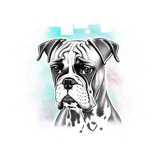 Boxer dog tattoo design idea