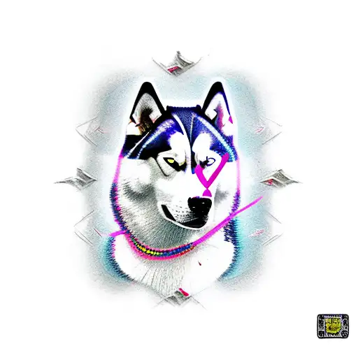 siberian husky tattoo design idea