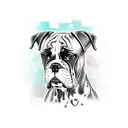 Boxer dog tattoo design idea