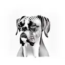 Boxer dog tattoo design idea