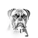 Boxer dog tattoo design idea
