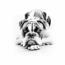 Boxer dog tattoo design idea
