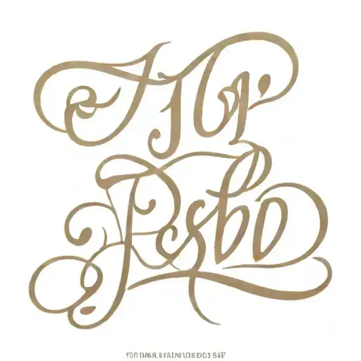 "T$J" script In brick bold font tattoo design idea