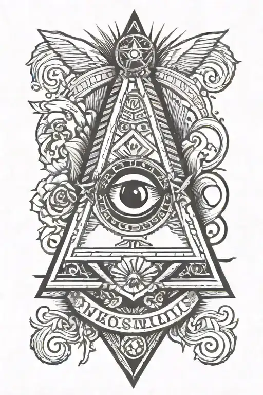 masonic symbols tattoo design idea
