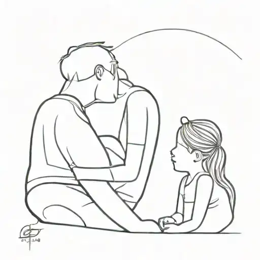 dad and daughter tattoo tattoo design idea