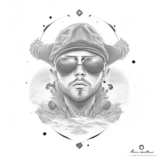 sun wearing sunglasses tattoo design idea